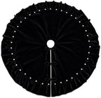 Black Velvet Christmas Tree Skirt with Ruffled Edge&Pearl,60" - Image 5