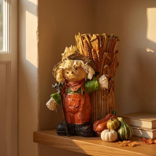 Patelai Fall Scarecrow Vase for Home Decoration 11.4 Inch Resin Wheat Vase by Patelai