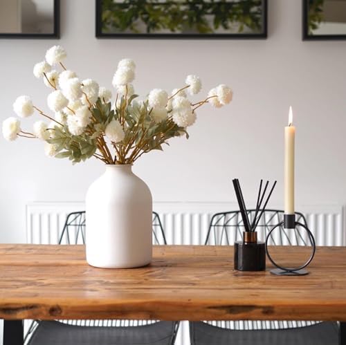 Large White Vase, Big Iron Vase for Long Stem Flowers, Modern Decor - Image 7