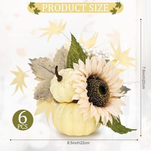 6 Pcs Fall Decor - Faux Pumpkins Centerpieces - Image 3