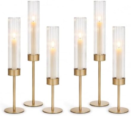 POKINE Gold Candle Holders Set of 6 for Taper Candle Holders by Unknown