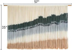 Macrame Wall Hanging Dip Dyed Large Wall Tapestry Woven Art 57''W*35''L - Image 5
