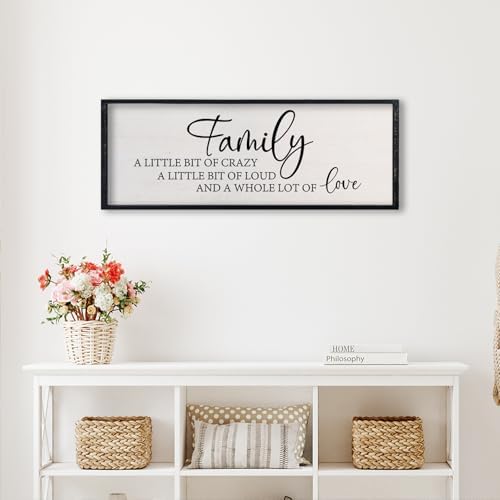 comurdyo Family A Little Bit Of Crazy A Little Bit Loud Sign 32"×12" Black - Image 6