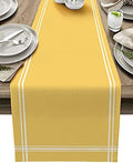 Smile Sunflower Yellow Table Runner, Burlap Table Runners 120 inches Long,Farmhouse Style Solid Color Table Runner for Wedding Holiday Party Dinner,Dresser Scarf Decor by Smile+Sunflower
