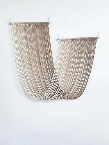 QULBUJ Dip Dye Large Macrame Wall Hanging Tie-Dye Yarn Tapestry Home Boho Wall Decor Ombre Art Headboard Bedroom Living Room 52" Wx34 L,Brown - Image 4