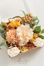 Ling's moment Fake Flowers Box, Cream & Apricot Grand Combo - Image 4