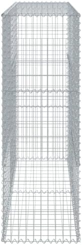 vidaXL Gabion Basket with Cover 78.7"x19.7"x59.1" Galvanized Iron - Image 6
