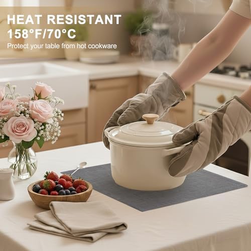 homing Faux Cotton Linen Placemats Set of 8, Cloth Dining Table Mats - Image 3