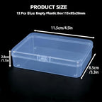 LJY 12 Blue Rectangular Plastic Boxes, 4.5 x 3.3 x 1.1 in for Craft Kits - Image 6