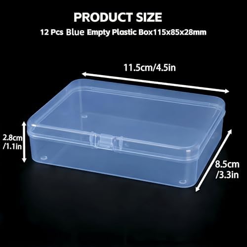 LJY 12 Blue Rectangular Plastic Boxes, 4.5 x 3.3 x 1.1 in for Craft Kits - Image 6