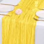 28 Pack Lemon Yellow Cheesecloth Table Runner 17x108 Inch Semi Sheer Boho Gauze Cheese Cloth Fabric Table Runners, for Wedding Party Baby Shower Birthday Home Decor Garden Farmhouse - Image 7