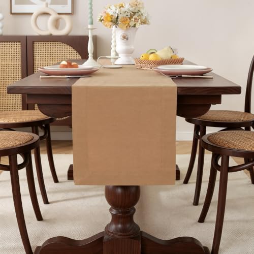 100% Pure French Linen Table Runner (Beige,14x90 Inch) by TritonLinen