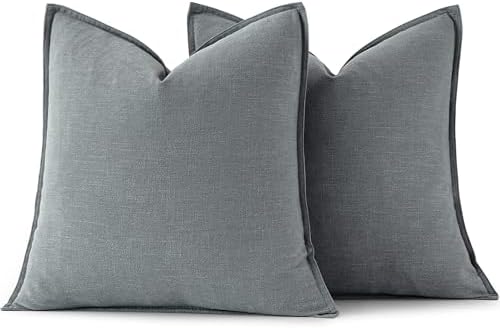 MIULEE Decorative Linen Pillow Covers 20x20 Inch Gray - Image 6