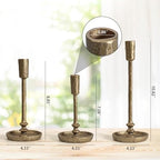 Rustic Cast Iron Taper Candle Holder - Set of 3 Vintage Candle Stands - Image 2