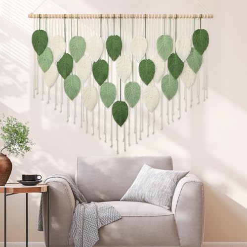 Large Macrame Wall Hanging Boho Leaves Macrame Tapestry Chic Wall Decor - Image 6