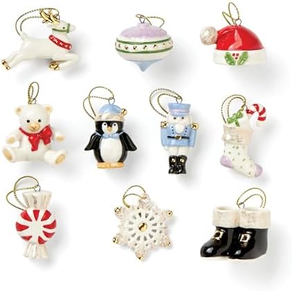 Lenox Christmas Memories 10-Piece Mini Hanging Ornament Set by Lenox