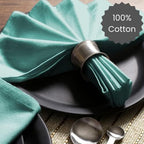 Cotton Clinic Cloth Dinner Napkins - Perfect Everyday Use Table Napkins - Soft Durable Washable - Ideal for Party Wedding Christmas Easter - Set of 12-20x20 inches Aqua Blue Napkins - Image 3