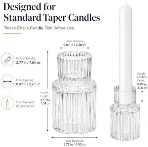 zeochyni Taper Candle Holders Bulk for Wedding Pary Table Decor, Set of 24 - Image 3