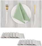 Leetaltree Lightsteel Black Placemats Set of 12 - Heat Resistant Non-Slip Place mats for Dining Table, Washable Durable PVC Vinyl Woven Table Mats (Lightsteel Black, 12) by Leetaltree-ArtatEveryTable