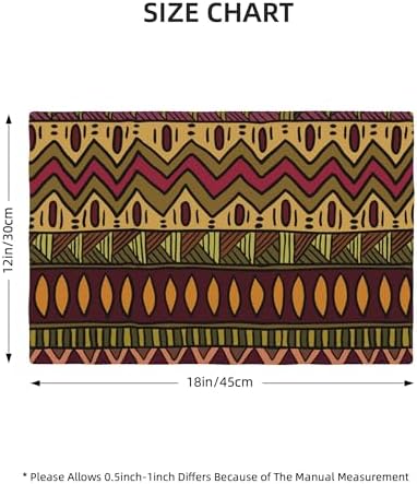 Set of 6 African Decorative Placemats 12x18 Inches, Geometric Abstract Vintage African Patterns, Washable, Wear Resistant, Heat Resistant - Image 2