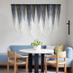 Macrame Wall Hanging Dip-Dyed Navy Blue Boho Wall Art Yarn 57" W*41" L - Image 3