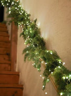 MISSPIN Christmas Garland with Lights, Real Touch Winter Pine Garland, Green Artificial Greenery Garland for Table, Mantle, Wall, Indoor, Outdoor Christmas Decorations - Image 7