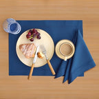 Solino Home Cotton Linen Woven Placemats Lapis Blue, 14 x 19 in, Set of 4 - Image 2