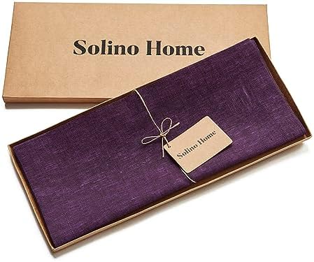 Solino Home 100% Pure Linen Table Runner Grape Woven, Athena 14 x 72 in - Image 5