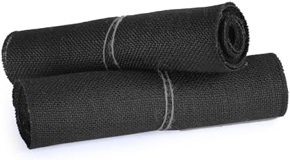 MDS® Pack of 25 Natural Burlap Table Runner, 12 x 108 Inch, Jute Rustic Farmhouse Boho Table Decor for Wedding Reception, Dining Table, Bridal Shower, Baby Shower & Party Decorations - Black - Image 5