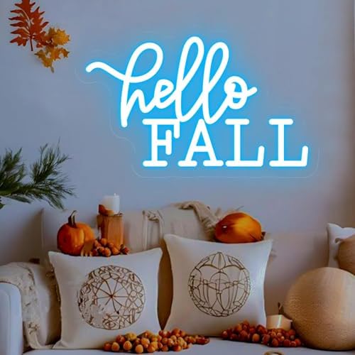 Hello Fall Neon Sign Custom Fall LED Neon Light USB Powered Switch Adjustable Brightness Neon Lights for Autumn Thanksgiving Home Fireplace Outdoor Garden Door - Image 4