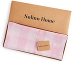 Solino Home 100% Pure Linen Table Runner Pink, Buffalo Check 14 x 90 in - Image 5