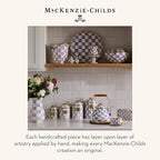 MACKENZIE-CHILDS Enamel Tall Vase, Purple-and-White Violet Check - Image 6