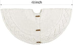 Knit Christmas Tree Skirts, Neutral Tree Skirt, Cozy Christmas Decorations - Image 2