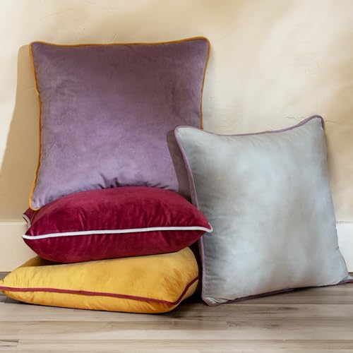 Jewel Tone Decorative Throw Pillow Covers, 4 Pack, 18x18 Inch Solid Colorful Gold Velvet Accent Pillow Covers - Image 3