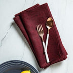 Solino Home 100% Pure Linen Dinner Napkins Red, Athena 20 x 20 in, Set of 4 - Image 2