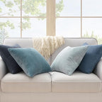 Topfinel BlueGray Throw Pillow Covers 18x18 Inch Set of 4,Soft Accent Corduroy Decorative Cushion Cover,Square Modern Pillow Case for Beach,Patio,Balcony,Living Room,Summer Gradient Shams Home Decor - Image 4