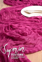 18 Pack Cheesecloth Table Runner 10FT Fuschia Table Runner Boho Gauze Cheese Cloth Table Runners Long Rustic Sheer Table Decorations for Wedding Party Baby Bridal Shower Birthday Holiday Spring - Image 4