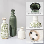 Ceramic Vase Set, 3Pcs Flower Vases for Modern Boho Farmhouse Decor, Decorative Vases for Pampas Grass & Dried Flowers, Distressed Finish - Image 2