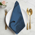 Black Leopard Prints Cloth Napkins Set of 6, Holiday Napkins for Baby Shower, Middle Century Animal Navy Blue Washable Reusable Dinner Napkin for Cocktail Wedding Party, 20 x 20 Inch - Image 2