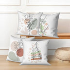 Bohemian Abstract Throw Pillow Covers 22"x22" Set of 4, Plant Leaves Geometric Minimalist Aesthetic Pillowcase for Sofa Chair Couch Bed Living Room Office Garden Patio Farmhouse Decorative - Image 4
