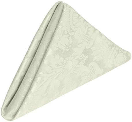 Ultimate Textile 17x17-Inch Square Damask Cloth Napkins, Ivory, Set of 60 by UltimateTextile