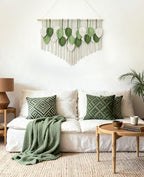 Tempospark Large Macrame Wall Hanging, 39" Wx29 L Boho Wall Hanging, Boho Chic Leaves Tassels Tapestry for Bedroom, Living Room, Dining Room, Nursery, Hallway, Balcony - Image 3