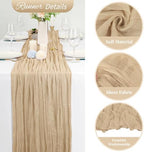 20 Pack Beige Cheesecloth Table Runner 120 Inch 10FT Rustic Boho Gauze Cheese Cloth Table Runner for Wedding Party Baby Shower Thanksgiving Christmas Decoration - Image 3