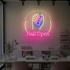 Nail Open Neon Sign for Nail Salon Window, Manicure Pedicure Wall Decor - Image 4