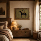 Gold Framed Black Horse Wall Art, Western Canvas Print, 16x12 - Image 4