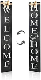 Outdoor 2in1 Welcome sign for Front Door, Vertical Welcome sign for Front Porch Standing,Welcome Home Sign,Porch Signs, Interchangeable 4ft Tall,Home Sweet Home Sign, Long, Wood,Farmhouse Porch Decor by GivingMoreLifetoYourHome
