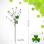 24Pcs St Patricks Day Decorations Decor, Shamrock Decorations Ornaments, St. Patrick's Day Decorations for Home Centerpiece Table, St Patrick Day Crafts Tree Decor Green Berry Stems - Image 3