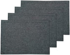 Solino Home 100% Linen Placemats Charcoal Grey, Athena 14 x 19 in, Set of 4 by SolinoHome