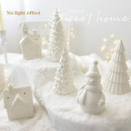 Ceramic Christmas Village Houses with Light, White Porcelain House Figurine, Rustic Decor for Home Table Bookshelf,Large Christmas Tree - Image 3