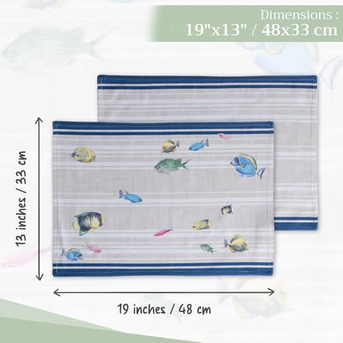 Maison d' Hermine Placemats Set of 4 Reusable 100% Cotton (13"x19") - Image 4